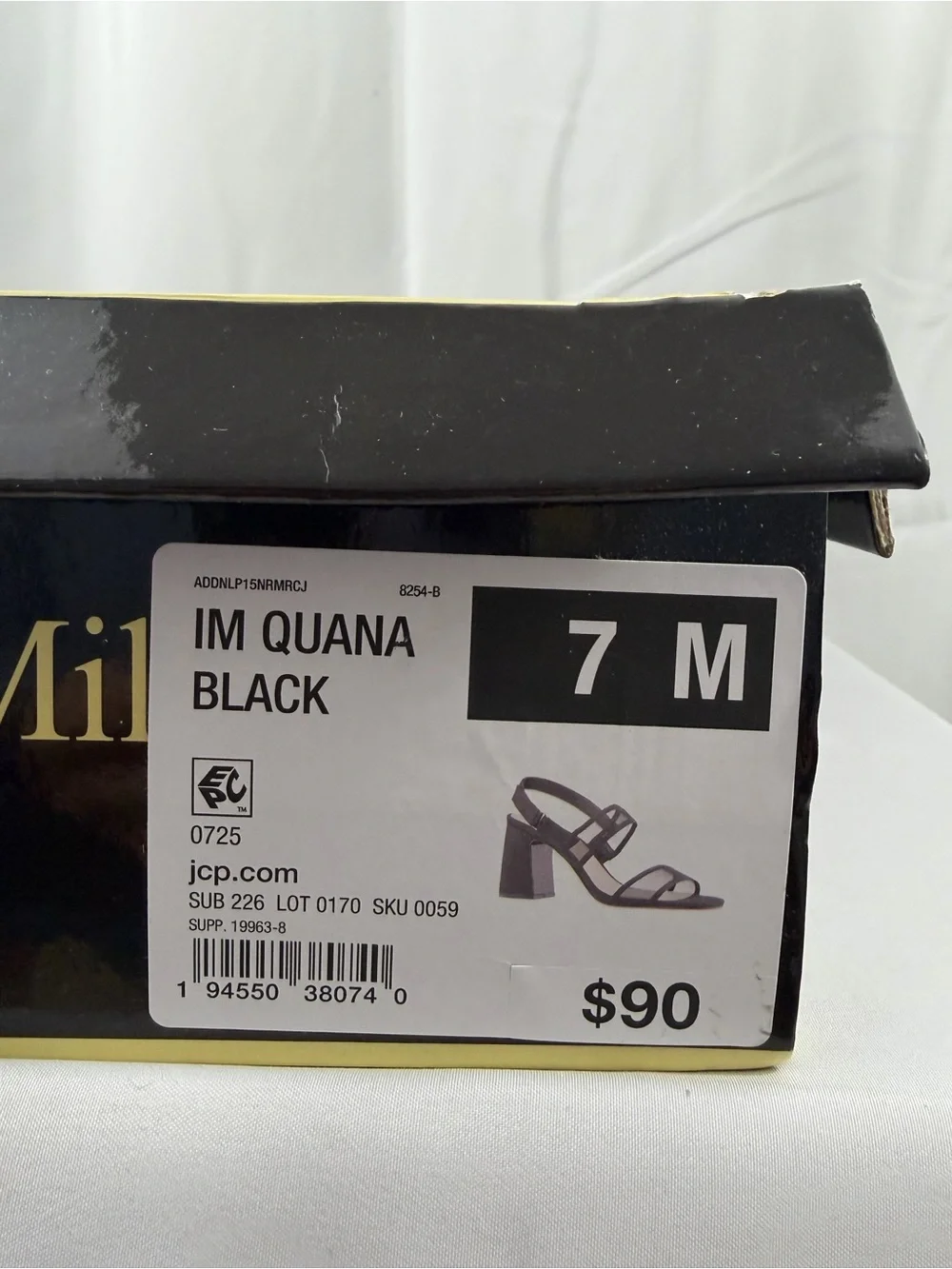NWT I. Miller Women’s Size 7 Mesh-Strap Black Block Heels